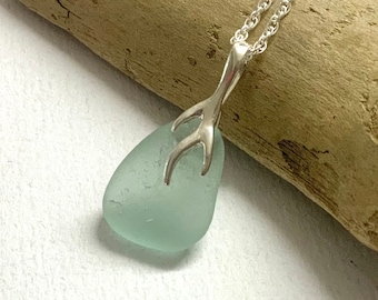 Sea Glass Necklace, Aqua Sea glass, Sea Glass Jewellery, Sea Glass, Seaham, English Sea Glass