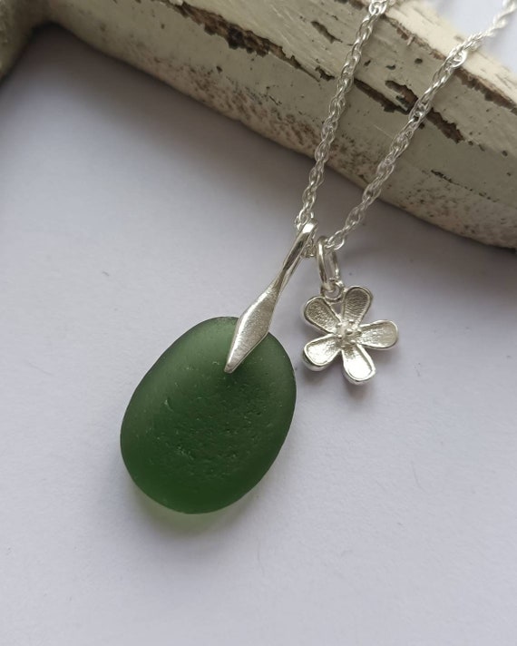 Green sea deals glass necklace