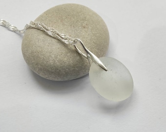 Sea Glass Necklace, White Sea glass, Sea Glass Jewellery, Sea Glass, Seaham, English Sea Glass