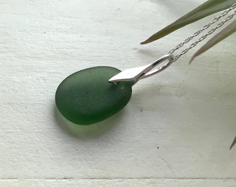 Sea Glass Necklace, Green Sea glass, Sea Glass Jewellery, Sea Glass, Seaham, English Sea Glass