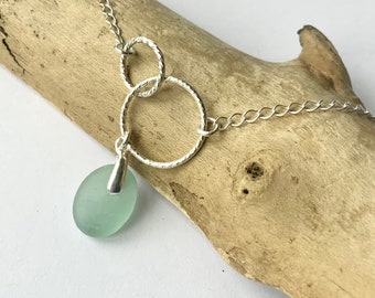 Sea Glass Necklace, Aqua sea glass, Sea Glass Jewellery, Rare Sea Glass, Seaham, English Sea Glass