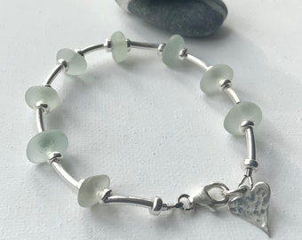 Calvas 925 Sterling Silver Tropical sea Glass Shoreline sea Glass Charm Bead Fit European Bracelet Jewelry Color: 3