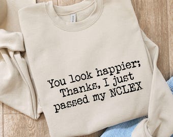 Passed NCLEX Nurse Sweatshirt, Funny Medical Crewneck
