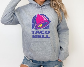 Trendy Vintage Taco Bell Hooded Sweatshirt - Perfect Taco Lover Gift Idea Foodie Hoodie Gilden Trendy Oversized Sweatshirt Grunge Aesthetic