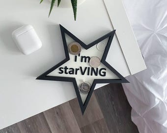 Tacka na wszystko drukowana w 3D „I’m Starving” w kształcie gwiazdy | Minimalistyczna dekoracja biurka