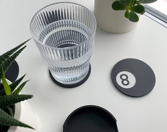 Zestaw podstawek 8 Ball z uchwytem – prezent dla niego lub dla niej wydrukowany w technologii 3D