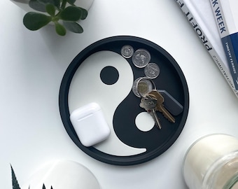 Yin Yang Catchall Tray | Modern 3D Printed Organizer | Minimalist Desk Decor