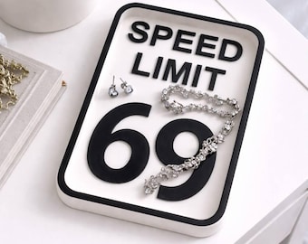 Tacka Speed Limit 69 | Organizer drukowany w 3D | Zabawny prezent dla niego lub dla niej