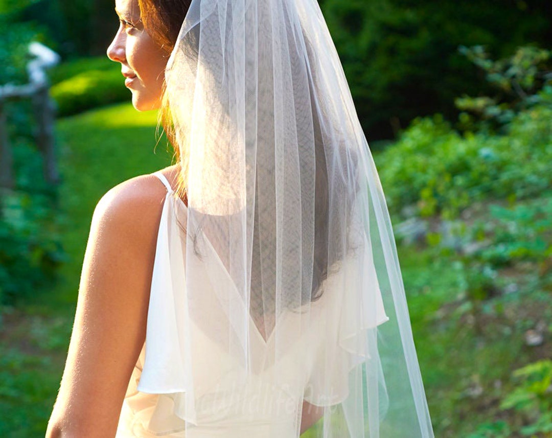 Bridal Veil Cut Edge Veil Simple Wedding Veil Veil for Etsy
