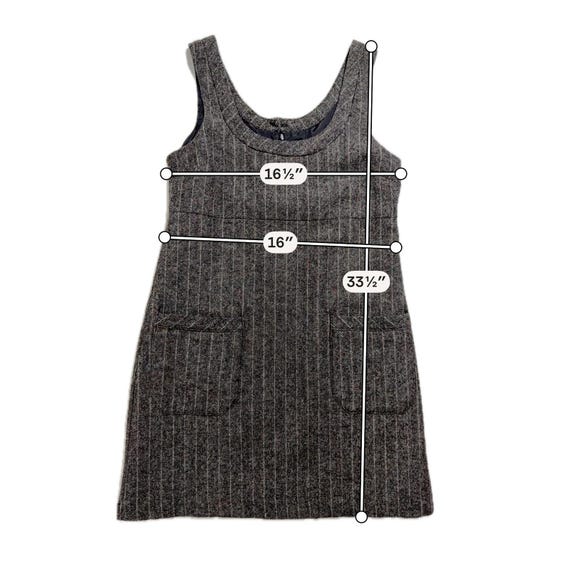 old navy grey dress Tweed Sheath Womens Size 4 Wool Blend Sleeveless Pockets NECKLINE:Scoop Neck