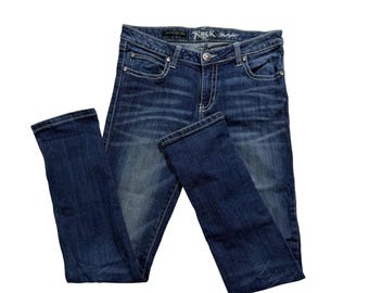 Rock & Republic Low Rise Jeans Bootcut Blue Womens 5 Y2K