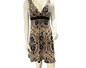 B-Wear California Geometric Empire Waist Dress Size M