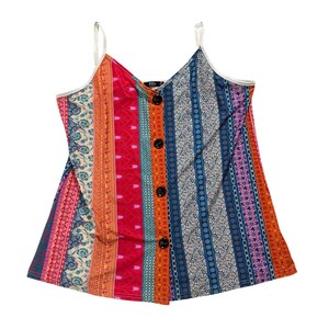 Lily by Firmiana - Tanktop met kleurrijke patchwork-hemd, dames 1XL Y2KJ