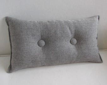 Medium Gray Linen Toss Lumbar Accent Pillow 9x16 Decorative Etsy