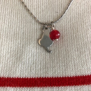 silver cat necklace, red jade necklace, red cat necklace, cat silver necklace, cat necklace,cat necklace silver,silver cat,red jade necklace image 3