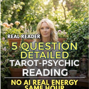 5 Question Tarot-Psychic Reading, Same Hour Reading, Fast Tarot Reading, Astrology Insight, Quick Answers, Telepathy Reading, Psychic Advice