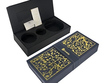 Black Gold Wind Chime Gift Box Luxury Hard Cardboard Presentation Box with Foam Insert, Elegant Packaging for Wind Chimes, Premium Box
