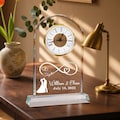 Personalized Wedding Crystal Clock Gift for Couples, Custom Engraved Names & Date, Romantic Anniversary Keepsake for Wife, Husband, Parents