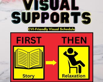 Supporti visivi ad alto contrasto / First/Then Board compatibili con CVI (SpecEd)