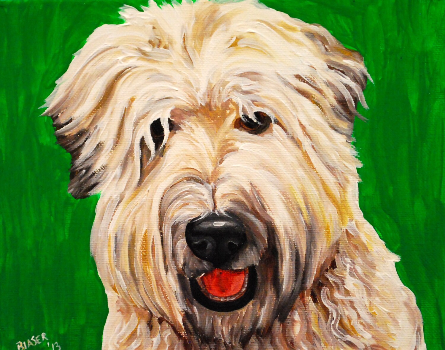 Wheaten Terrier Dog Print of Original Painting Wall Art Home | Etsy