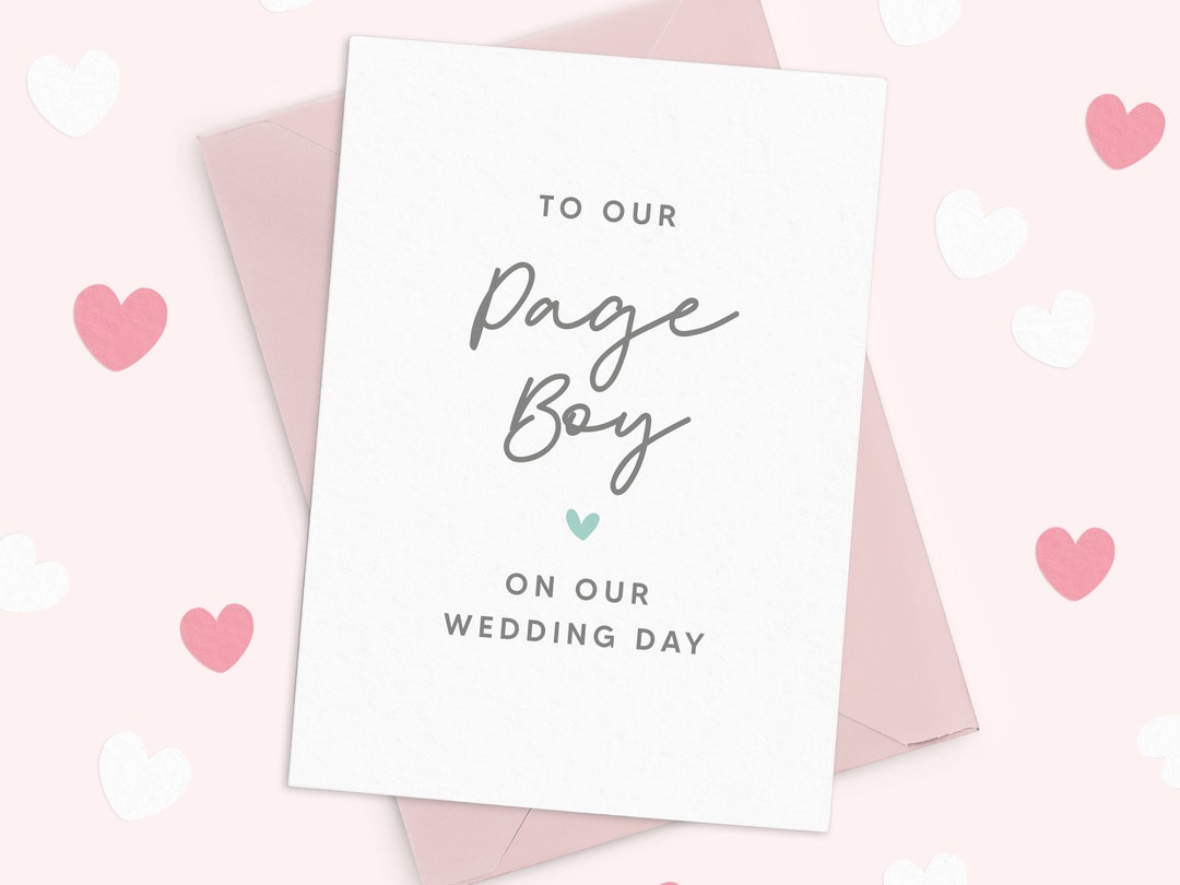 Page Boy Wedding Day Thank You Card Thank You Card for Our Page Boy