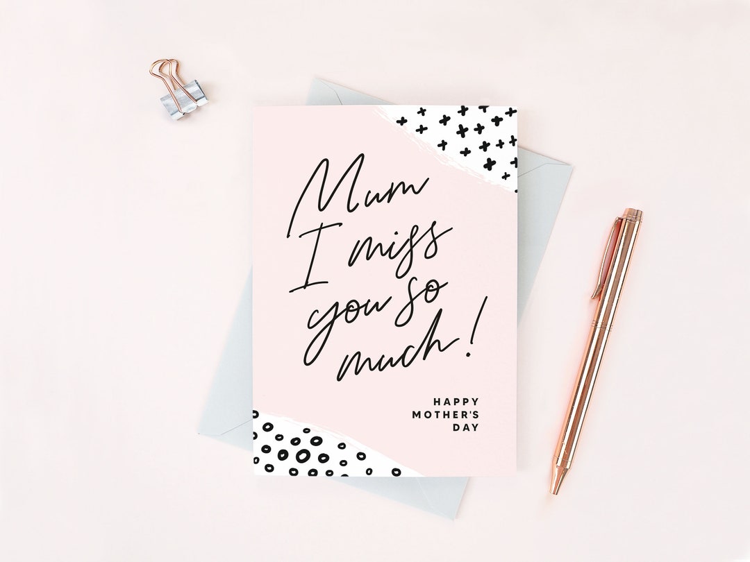Mum I miss you so much Mother's day card greetings - Etsy Italia