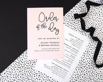 Lexi wedding order of the day cards