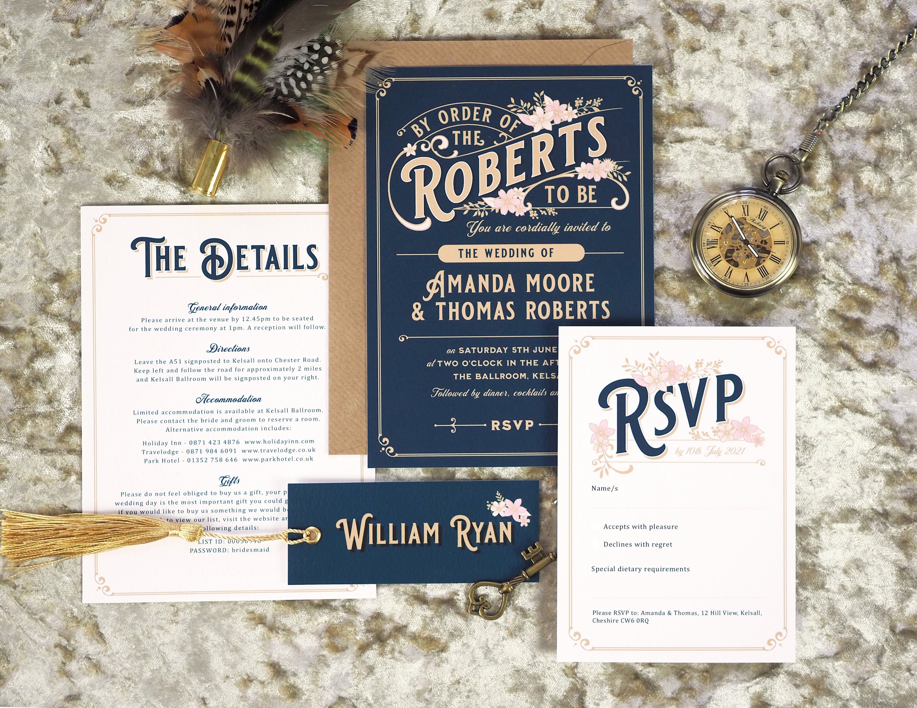 Invitación de boda art déco de Peaky Blinders 