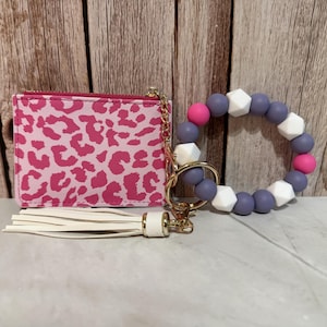 Leopard Print Wristlet Wallet | Zipper Pouch with Strap | Small Clutch Wallet | Cute Everyday Accessory | Gift for Women |