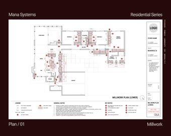 MILLWORK PLAN 17x11 | Interior Design AutoCAD Template