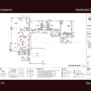 ELECTRICAL + LIGHTING PLAN 17x11 | Interior Design AutoCAD Template