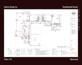 ELECTRICAL + LIGHTING PLAN 17x11 | Interior Design AutoCAD Template