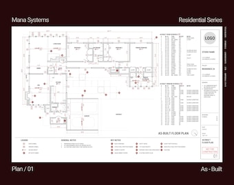 AS-BUILT PLAN 17x11 | Interior Design AutoCAD Template
