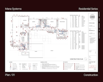 CONSTRUCTION PLAN 17x11 | Interior Design AutoCAD Template
