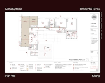 REFLECTED CEILING PLAN 17x11 | Interior Design AutoCAD Template