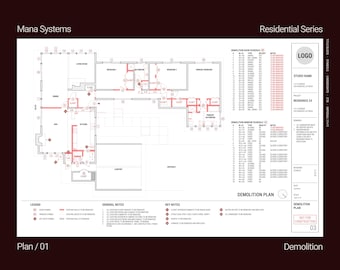 DEMOLITION PLAN 17x11 | Interior Design AutoCAD Template
