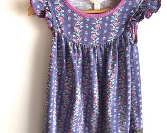 Vestido Matilda Jane Playtime Pearl, estampa floral azul, tamanho 4.