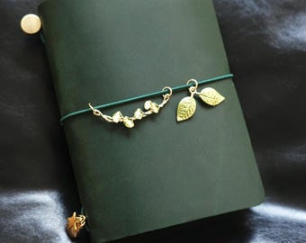 Personalized Passport Journal With Charms, Handmade Refillable Traveler’s Journal, Luxury Leather Gift, Traveler's Notebook Cover