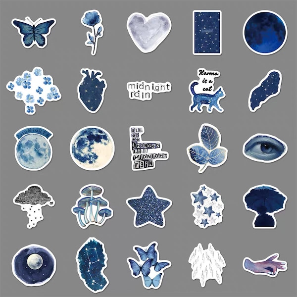 Sticker Azul Stickers azules - Etsy México