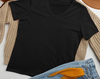 Unbound Women’s V-Neck Shirt | Angel Wings Cross Tee | Freedom & Strength Graphic Shirt | Soft Relaxed Fit