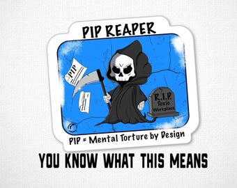 Autocollant de la faucheuse | Sticker humour noir | Humour humoristique humoristique | Cadeau correspondant | Gourde pour ordinateur portable