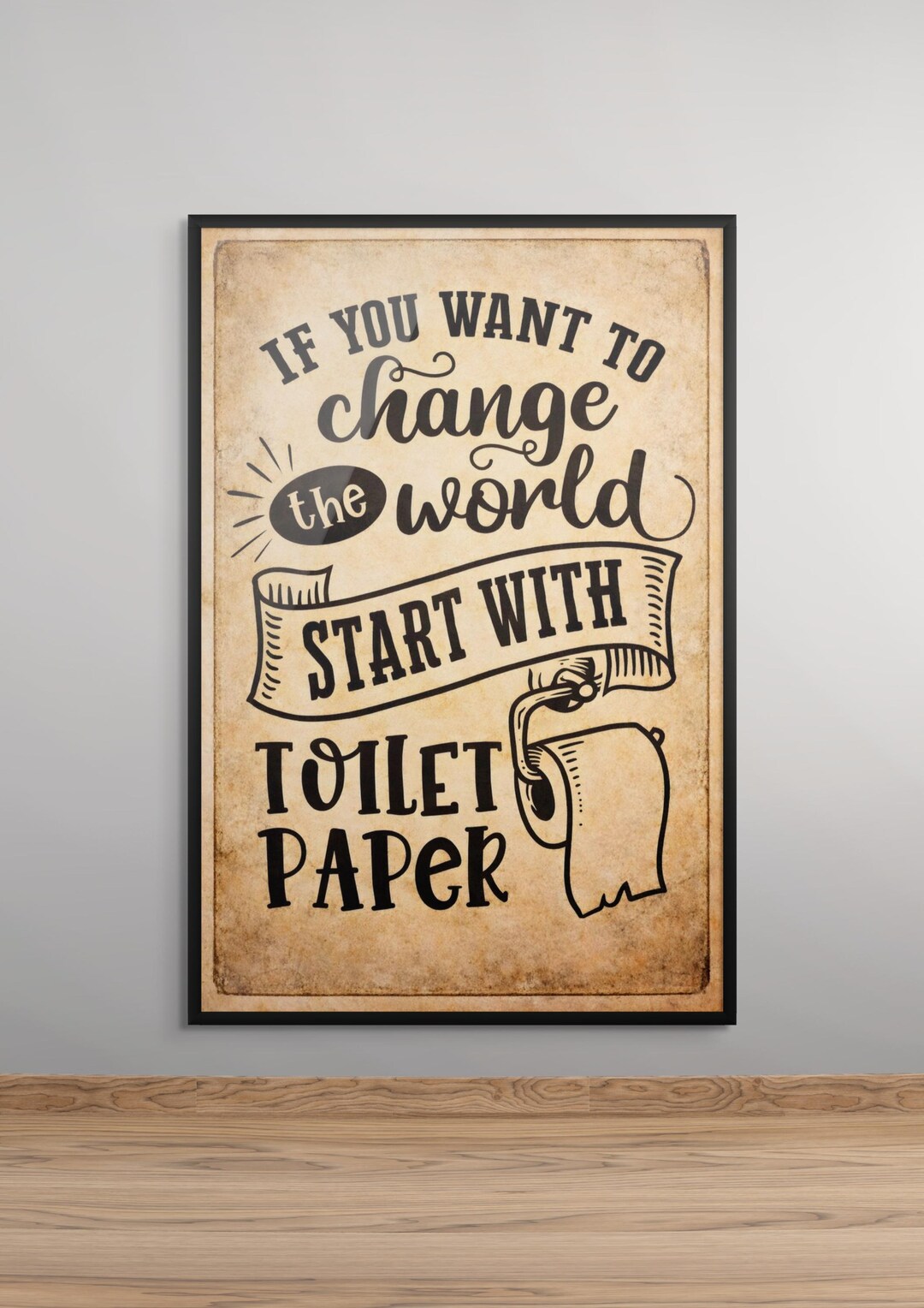 Funny Toilet Paper Bathroom Sign, Vintage Wall Art Humor Quote Guest ...