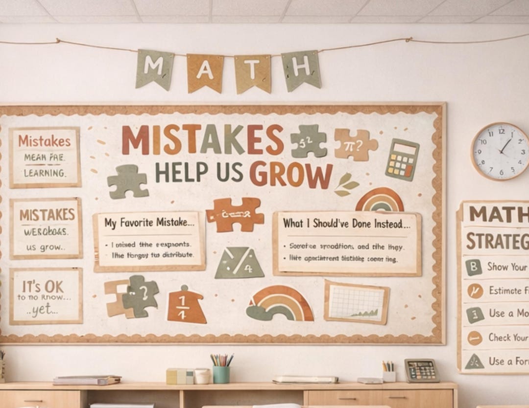 Middle School Math Classroom Decor Bundle | Boho Neutral Growth Mindset ...