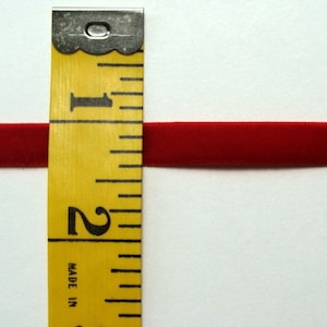 3/8 Red Velvet Ribbon 5 yards image 2