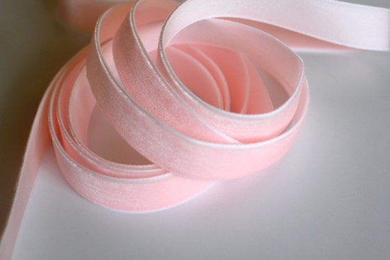 5/8 Velvet Ribbon Pale Pink 5 Yards Pink Velvet Ribbon Light Pink Ribbon 
