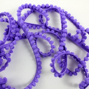 Baby Pom Pom Trim - Orchid Pom Pom Fringe - Small Orchid Trim - Craft Trim - Sewing Trim