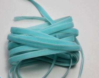 1/4" Velvet Ribbon - Light Blue - 5 yards