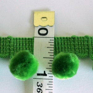 Heavy Pom Pom Fringe Green Simplicity Brand 3 yards Upholstery Fringe image 3