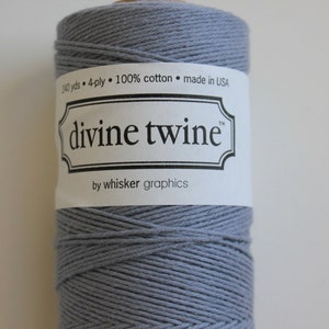 Bakers Twine - Divine Twine - 20 yards of Solid Gray