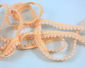 Peach Mini POM Trim: Soft Baby Craft Fringe